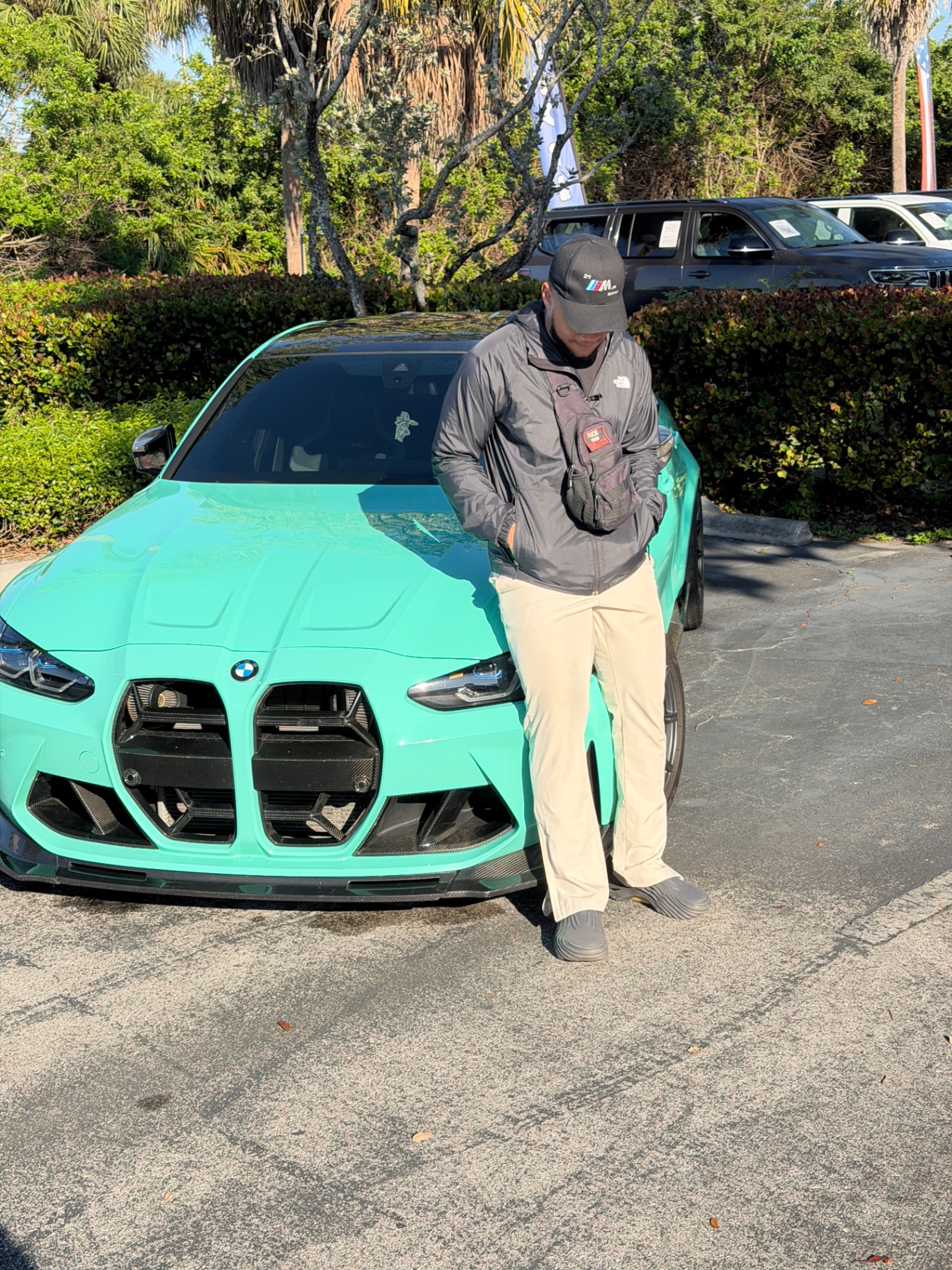 Taequez Davis with a BMW M3 G80 in mint green